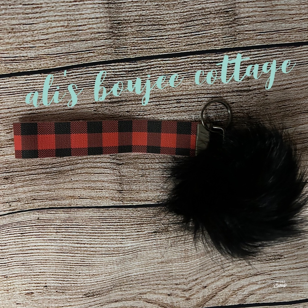 Faux leather keychain